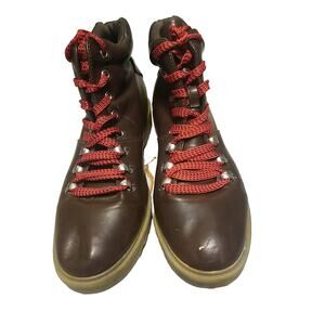 Gently Used Universal Thread Women's Ankle Boots Brown Size 9 Red/Black Laces